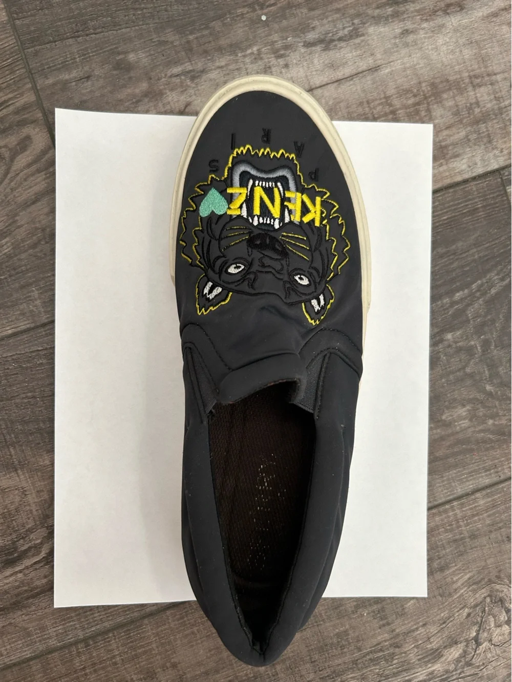 Kenzo Black Slip-On Sneakers  Tiger Embroidery Woman 10 read descripti