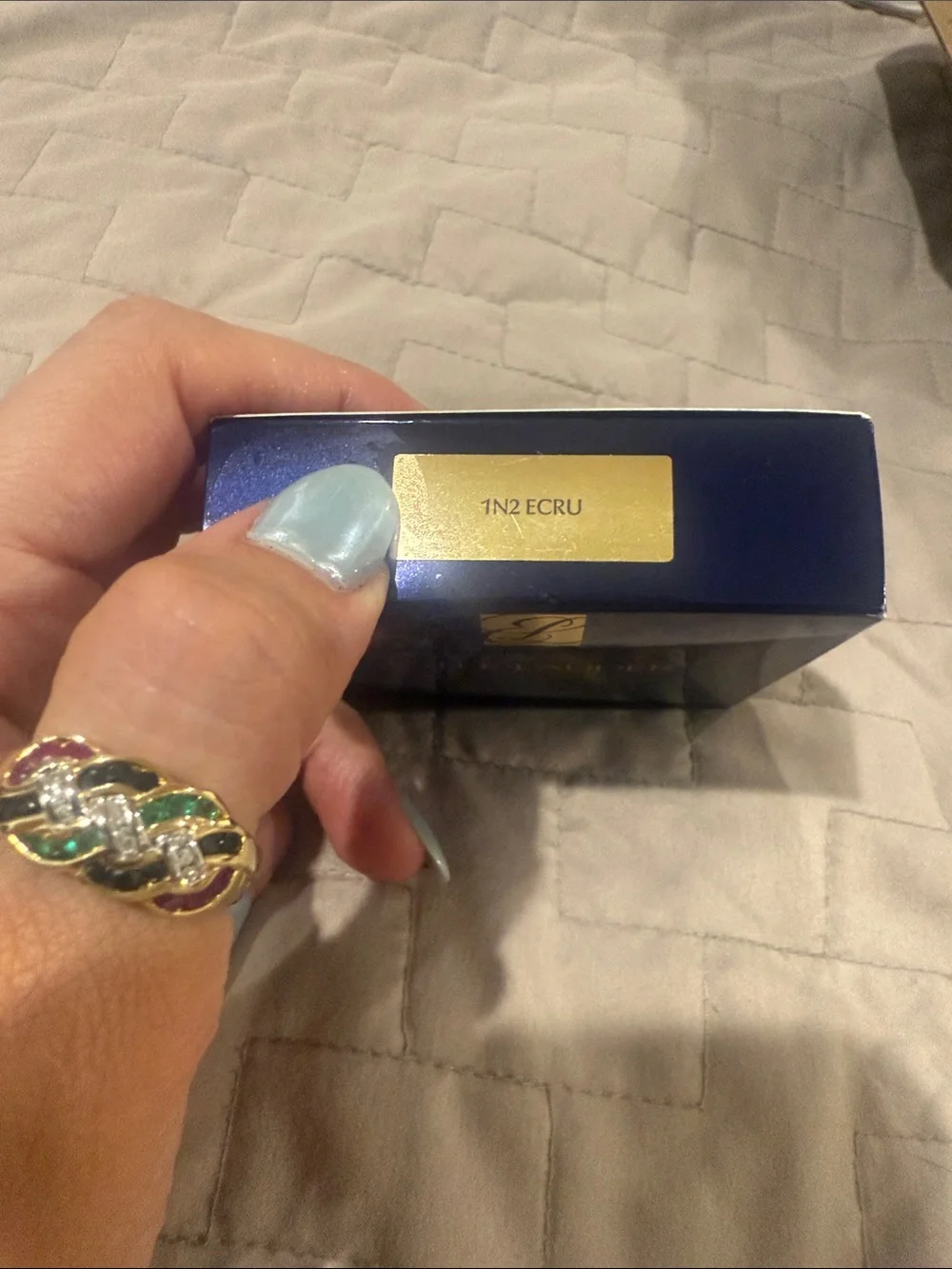 Estee Lauder Double Wear Matte Powder Foundation - Navy & Gold Compact 1N2ECRU