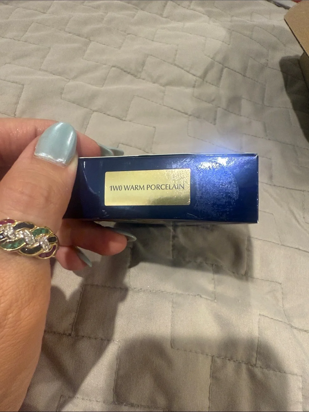 Estee Lauder Double Wear Matte Powder Foundation - Deep Navy & Gold Accents
