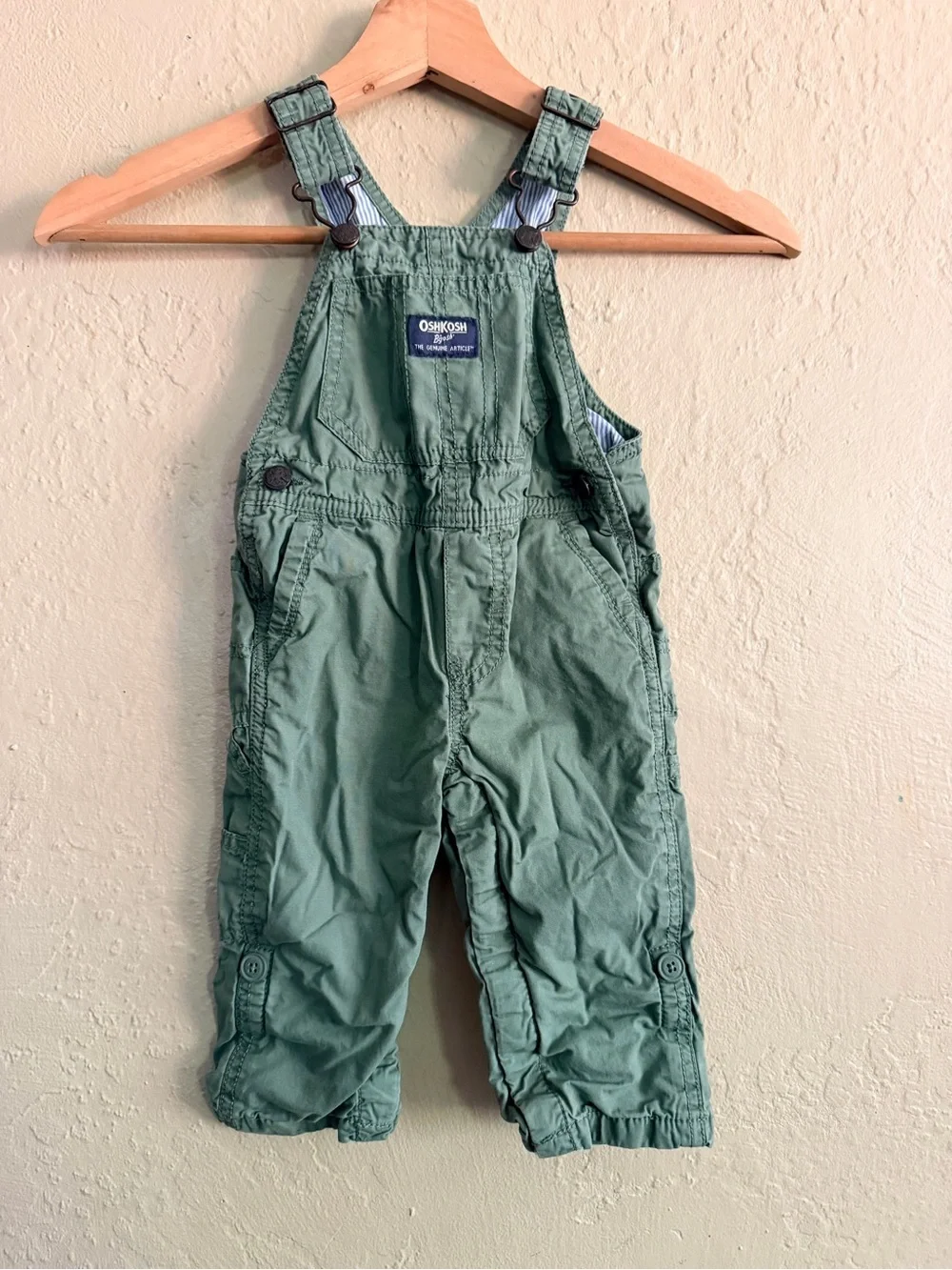 OshKosh B'gosh Sage Green Toddler Lined Overalls