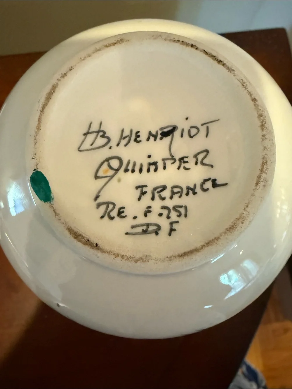 Henriot Quimper tiny creamy into