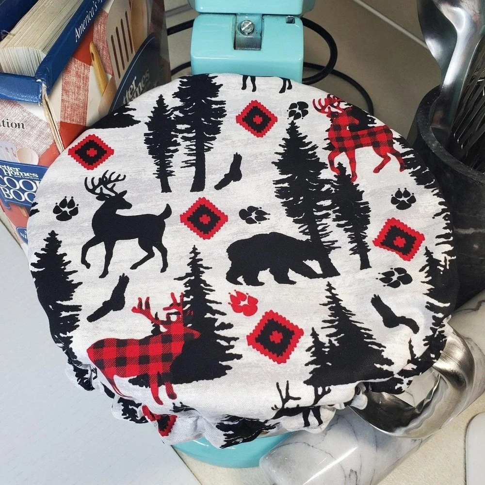 Forest Animals / Polka Dot Reversible KitchenAid Mixer Mixing Bowl‎ Cover Decor