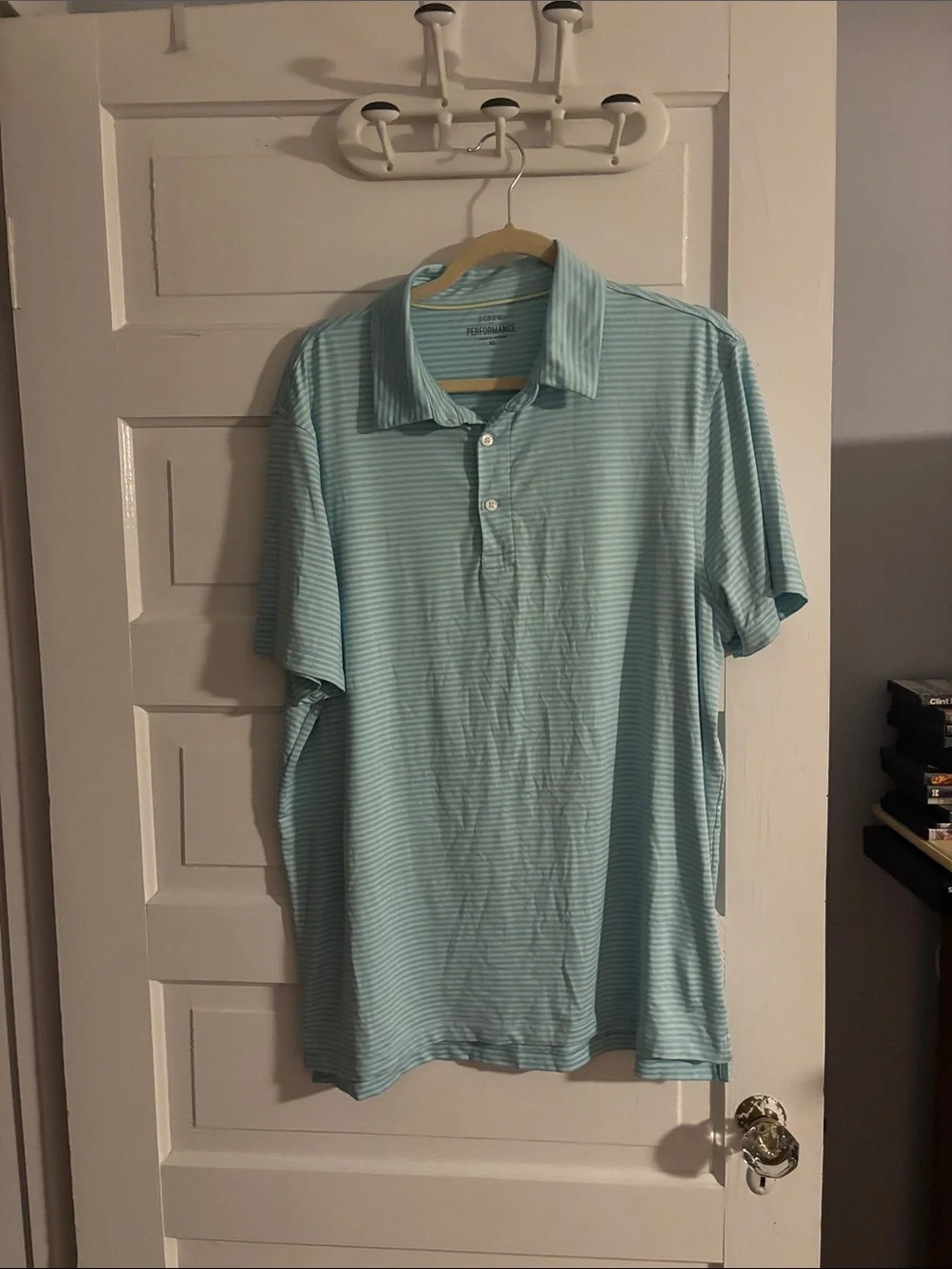 Light Blue Striped Men's Polo Shirt