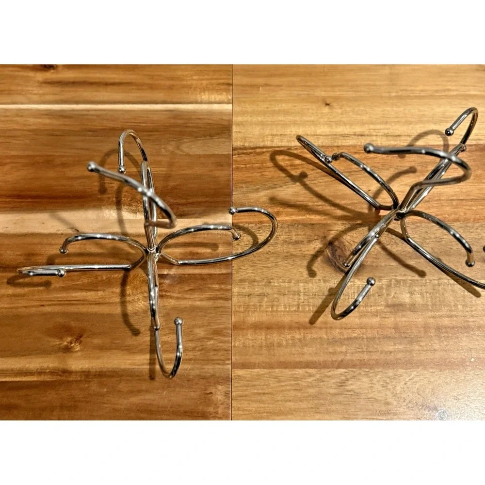 Lot 2 Silver Metal Heart Belt Hangers Closet Scarf Accessory Display Organizer