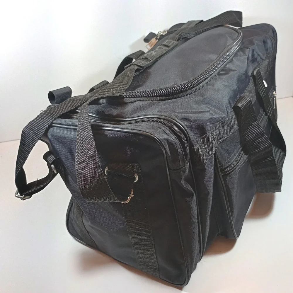 Diesel Duffel Bag Large Black Nylon Good Multi-Pocket Travel Gym Weekender Bag