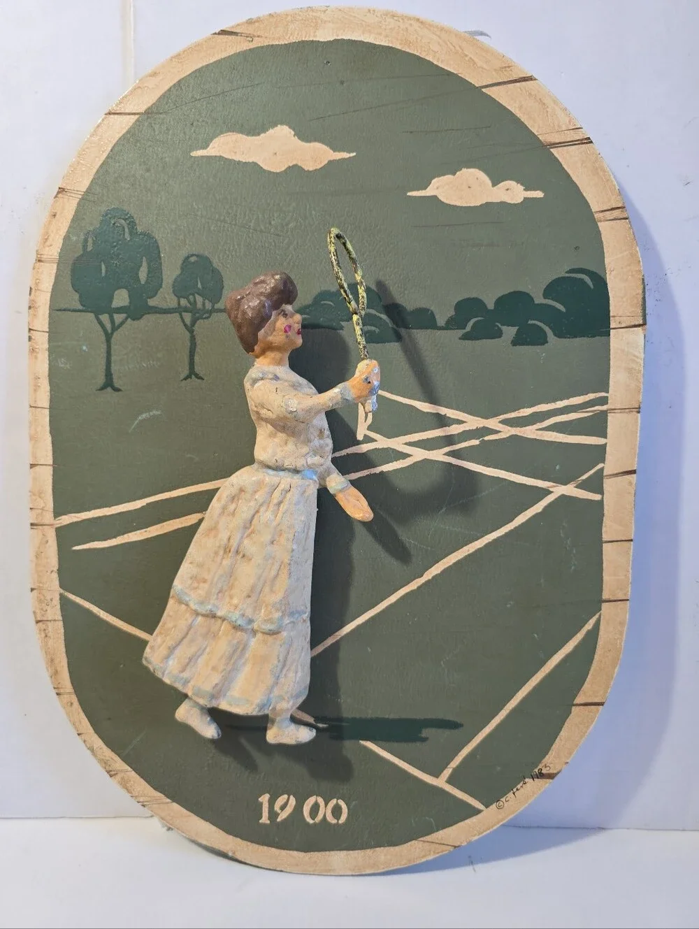 Vintage Signed 1983 C. Jere  Raised Figure Contemporary Wall Art Plaque