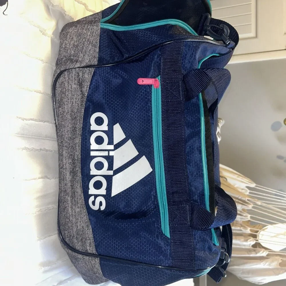 Navy Adidas duffel bag