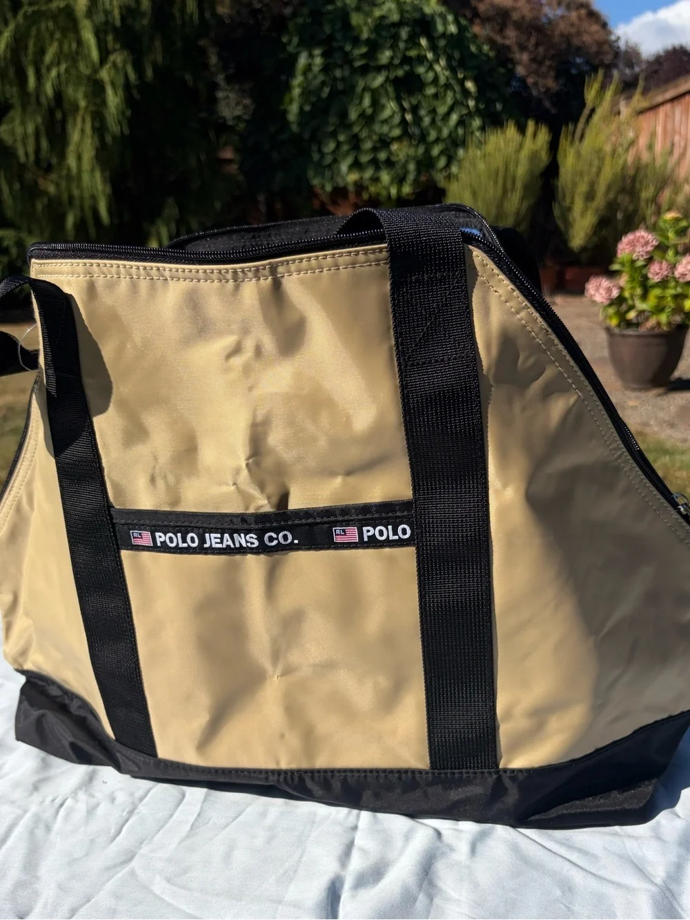 Ralph Lauren Vintage with Tags Polo Jeans Co. Tan and Black Duffel