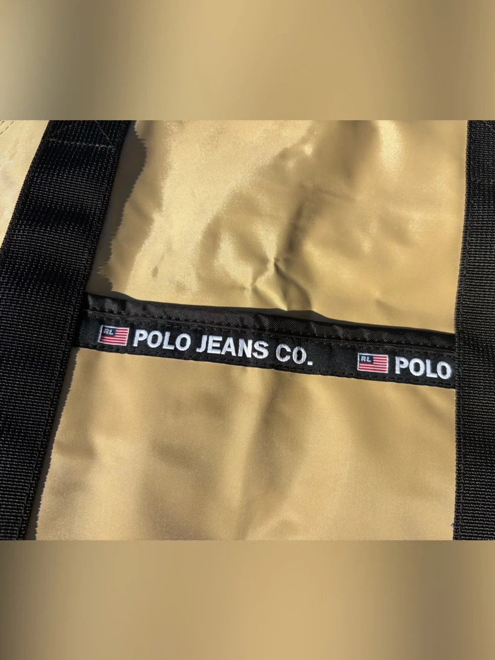 Ralph Lauren Vintage with Tags Polo Jeans Co. Tan and Black Duffel