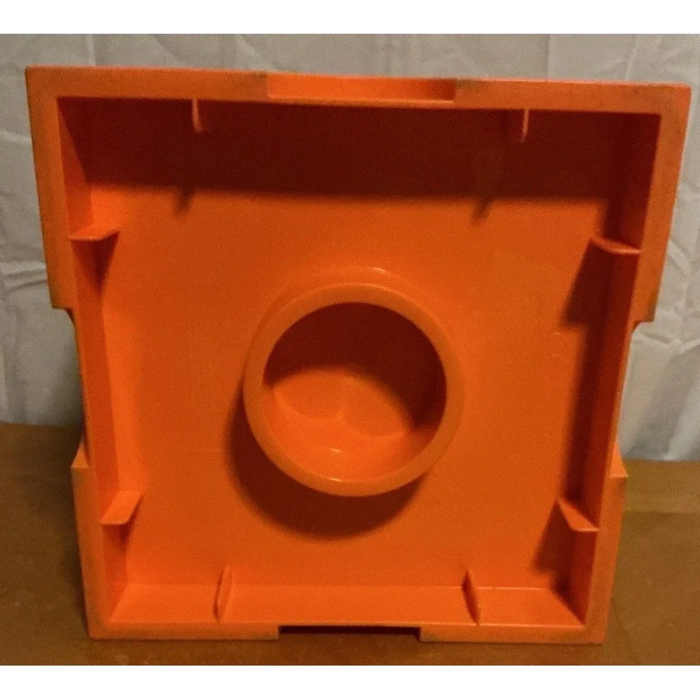 Lego Orange Brick Cube Orange  4 Stud Stackable Storage Box