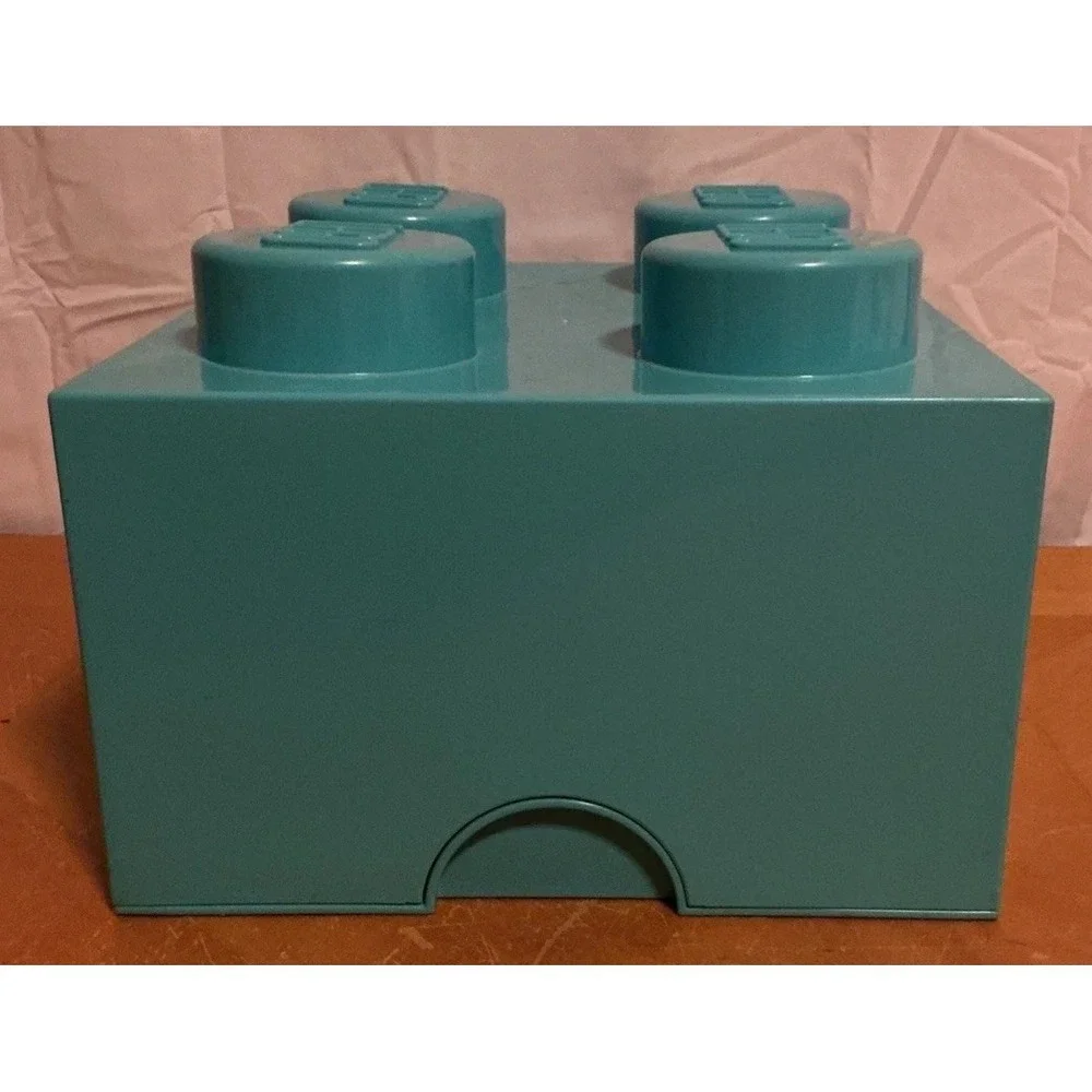 Lego AQUA BLUE Storage Cube Brick 4 Stud Container Box Stackable