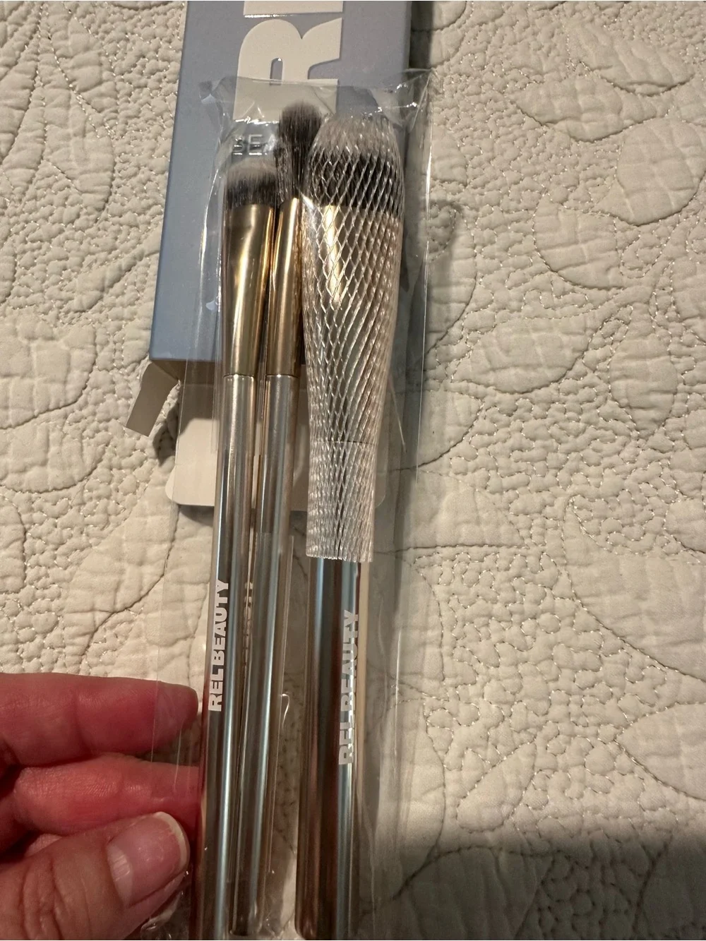 REL Beauty 3-Piece Rose Gold Makeup Brush Set
