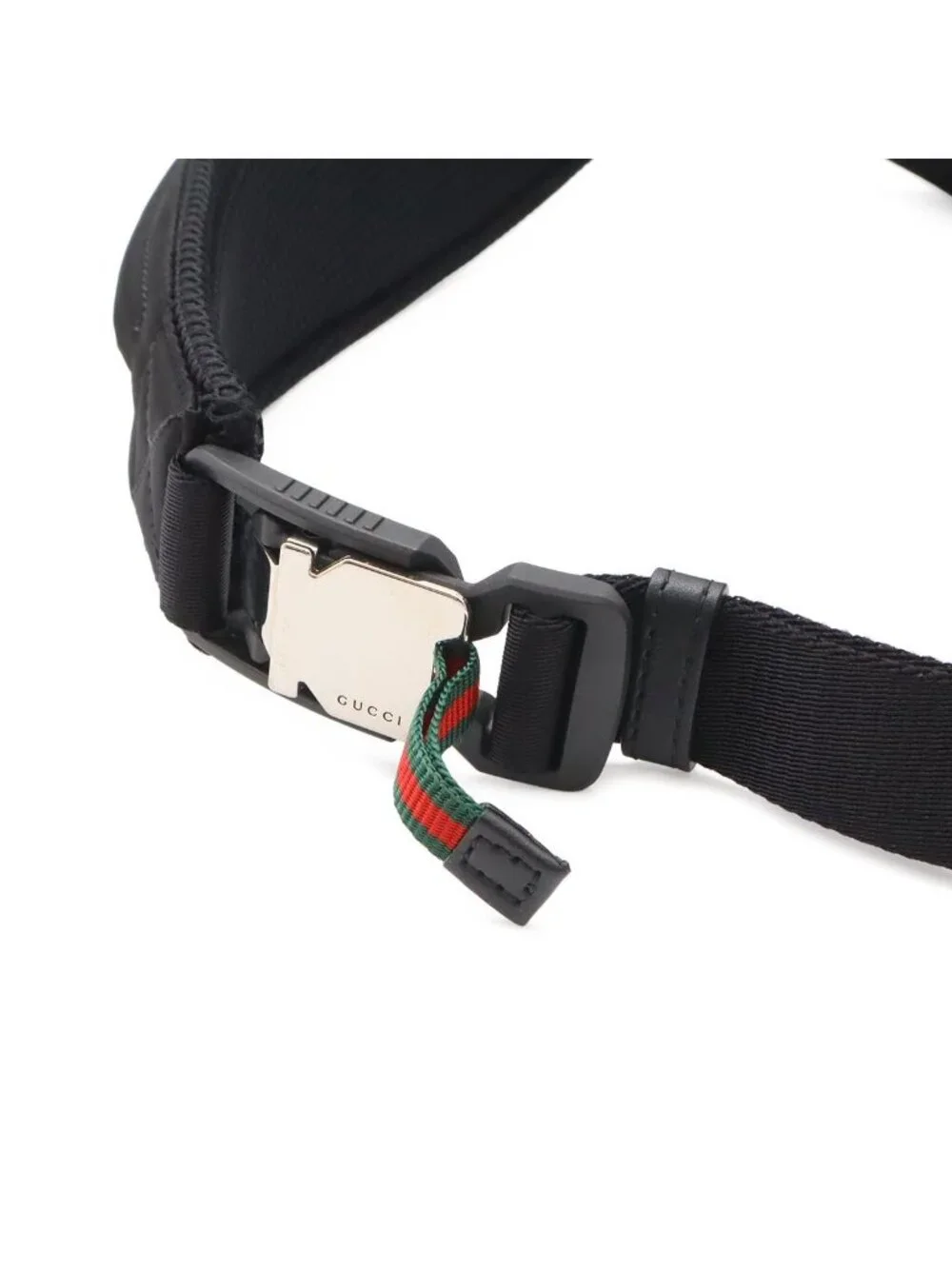 Gucci Logo Nylon Small Belt Bag Waist Pouch Hip Black Silver