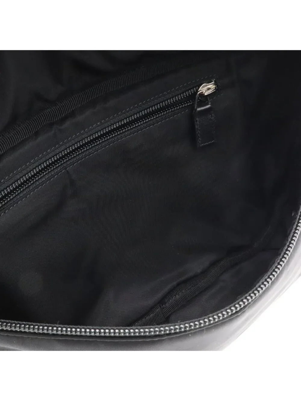 Gucci Logo Nylon Small Belt Bag Waist Pouch Hip Black Silver