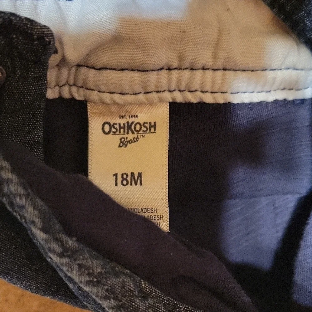 OshKosh B'gosh Lined Denim Overalls Size 18 Months 100% Cotton