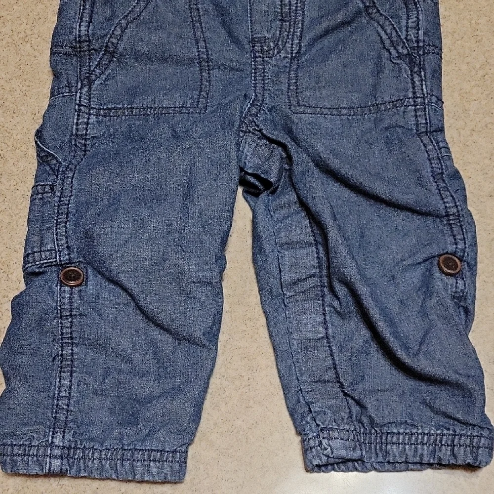 OshKosh B'gosh Lined Denim Overalls Size 18 Months 100% Cotton