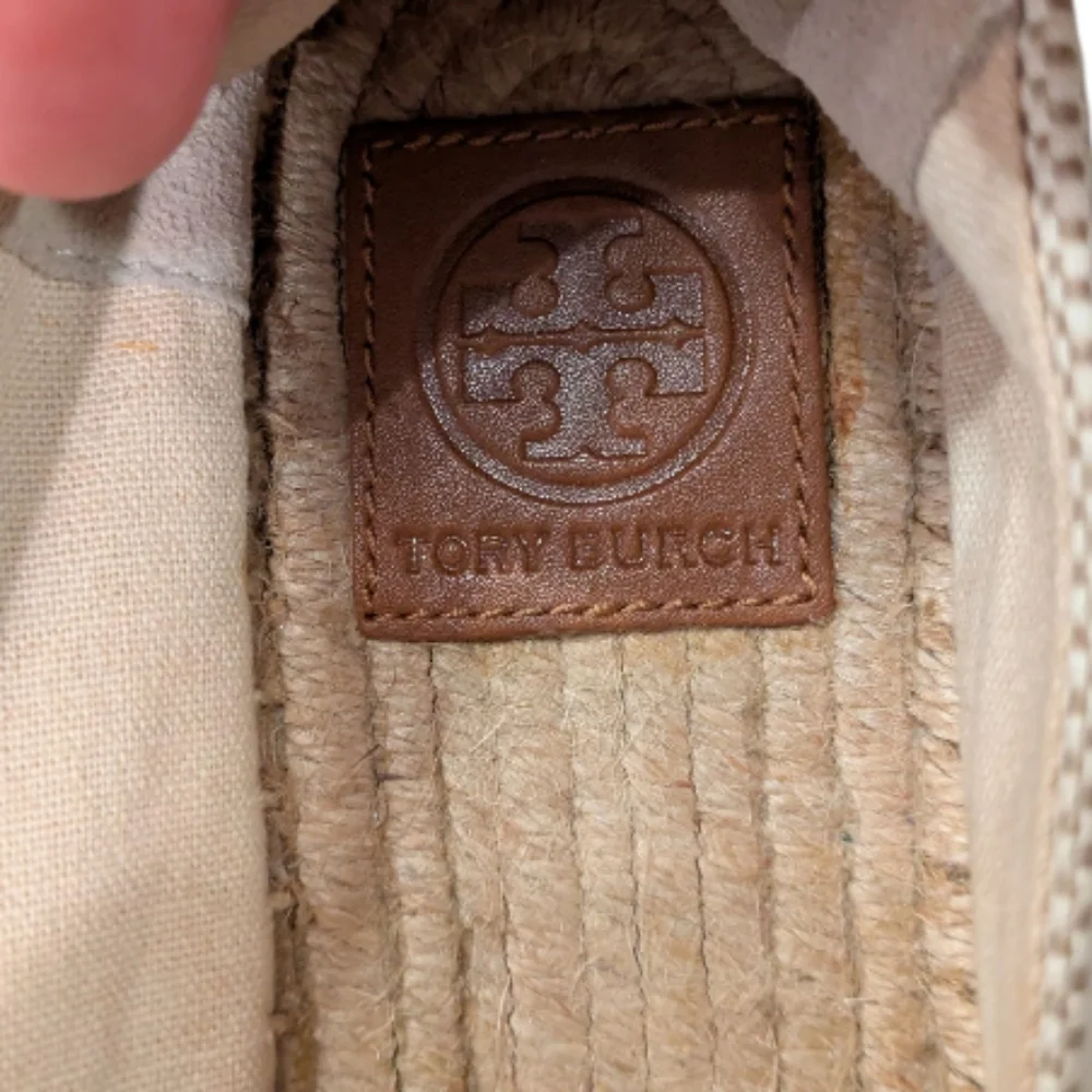 Tory Burch Colorblock Natural Tan Espadrille Flats Women's Size 9.5 NWOT