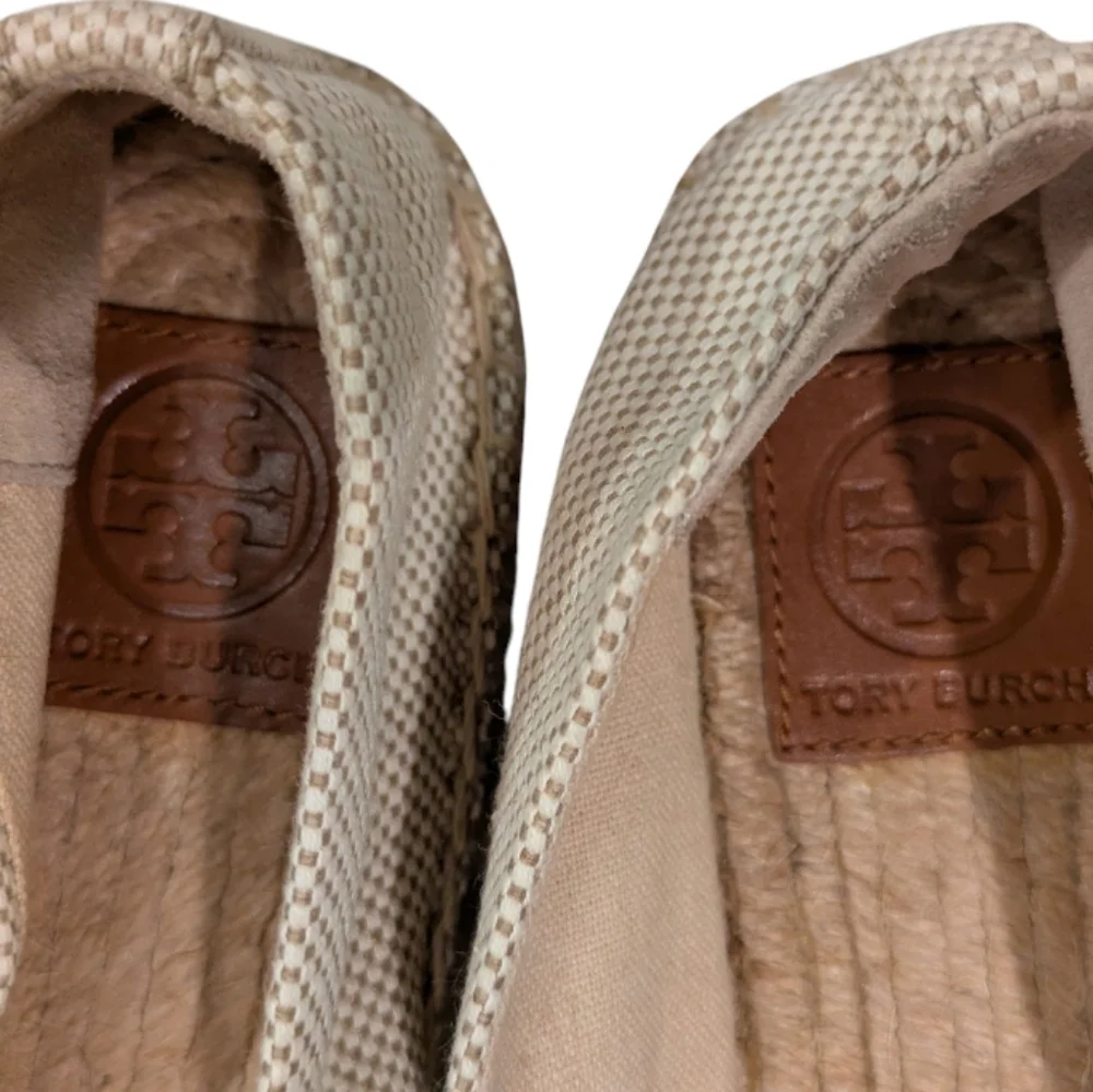 Tory Burch Colorblock Natural Tan Espadrille Flats Women's Size 9.5 NWOT