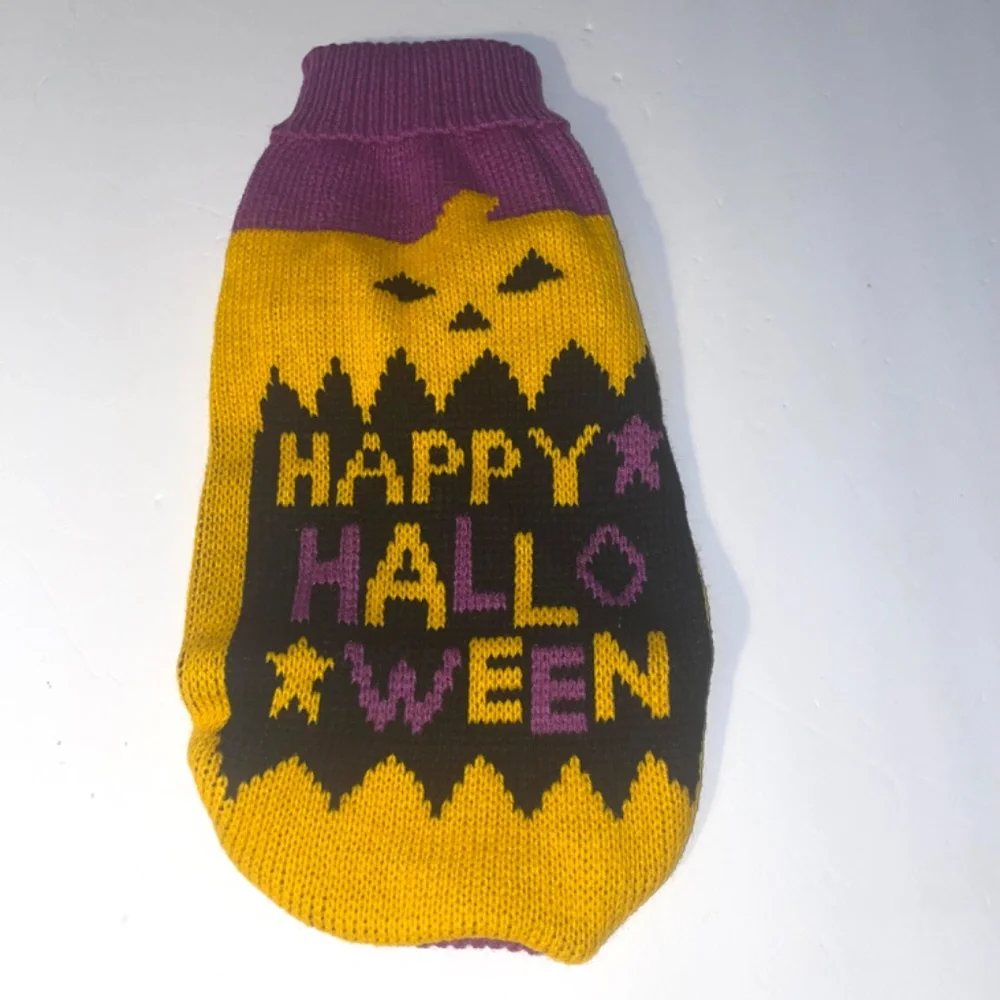 NWOT Dog/Cat Halloween Sweaters Cat Pumpkin Turtleneck Knitwear Size Large