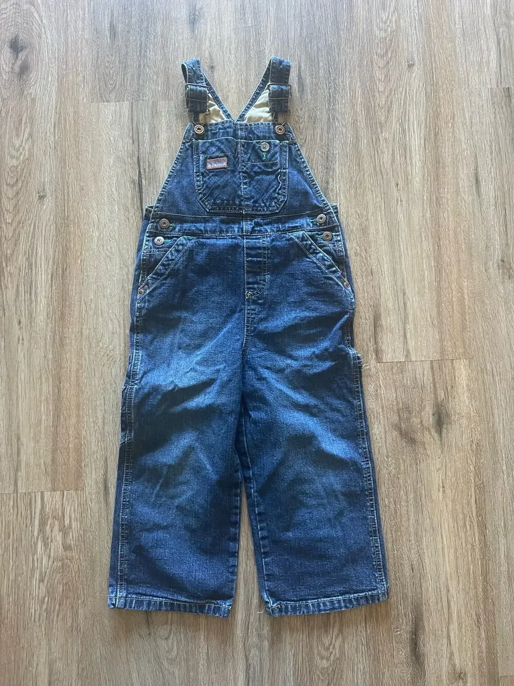 OshKosh B’gosh Blue Denim Overalls Dark Wash Size 4T