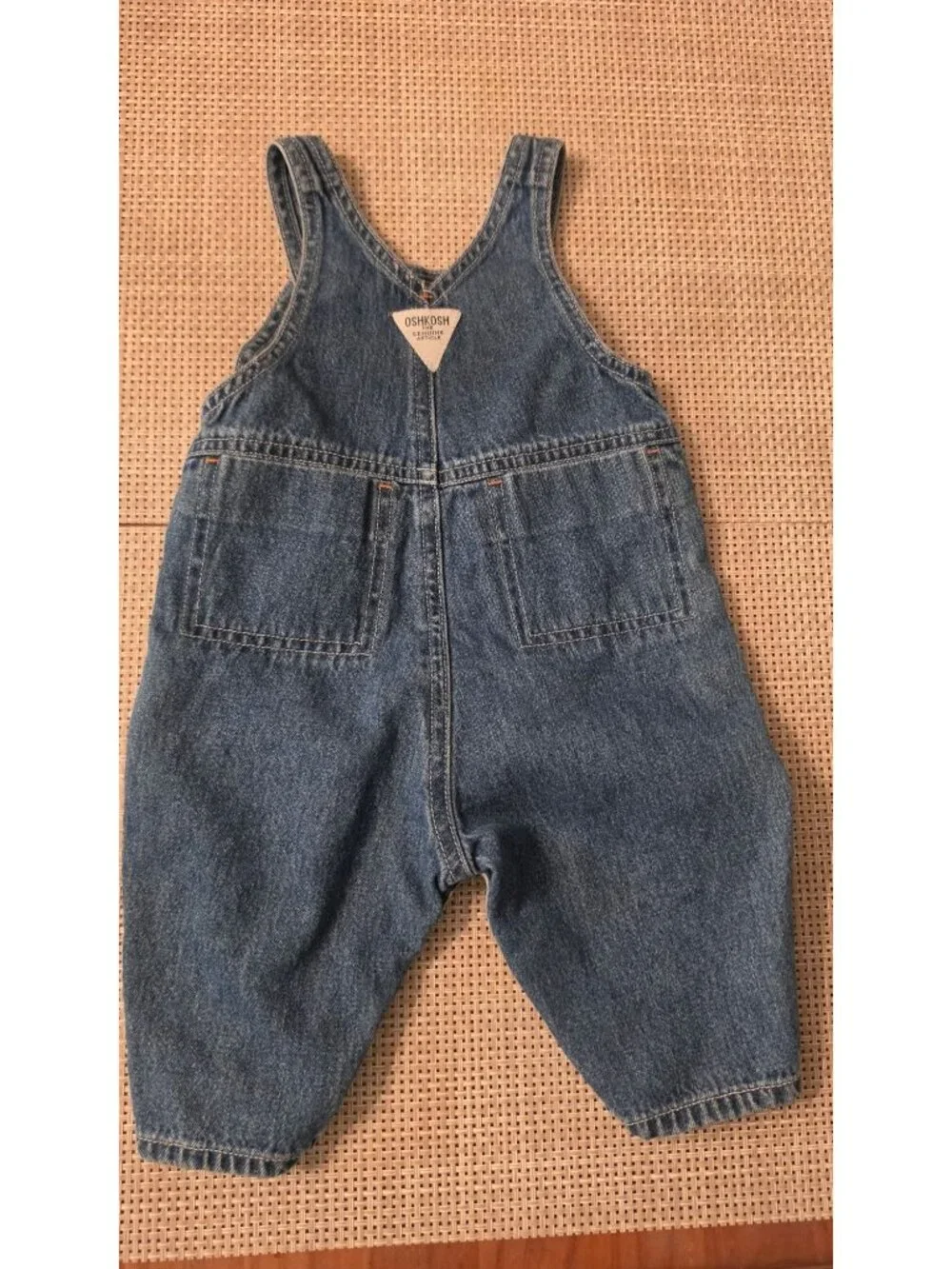 VINTAGE BABY OSH KOSH DENIM OVERALLS SQUIRREL TREE  3-6 MOS 12 16 LBS OSHKOSH