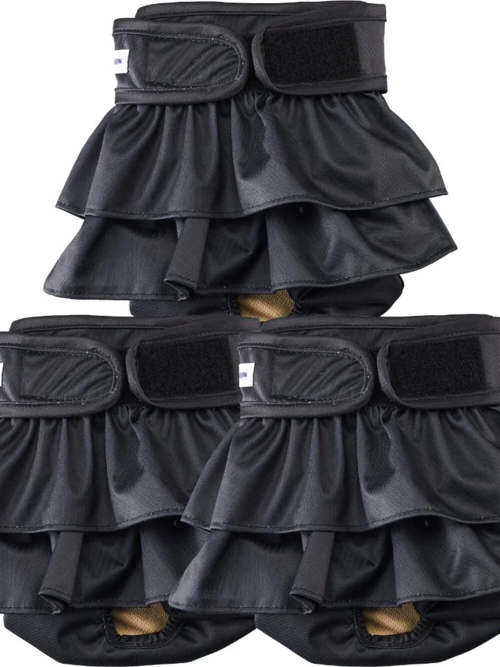 VUNCESSIN Reusable Dog Diapers (XXL, Black) - Pack of 3