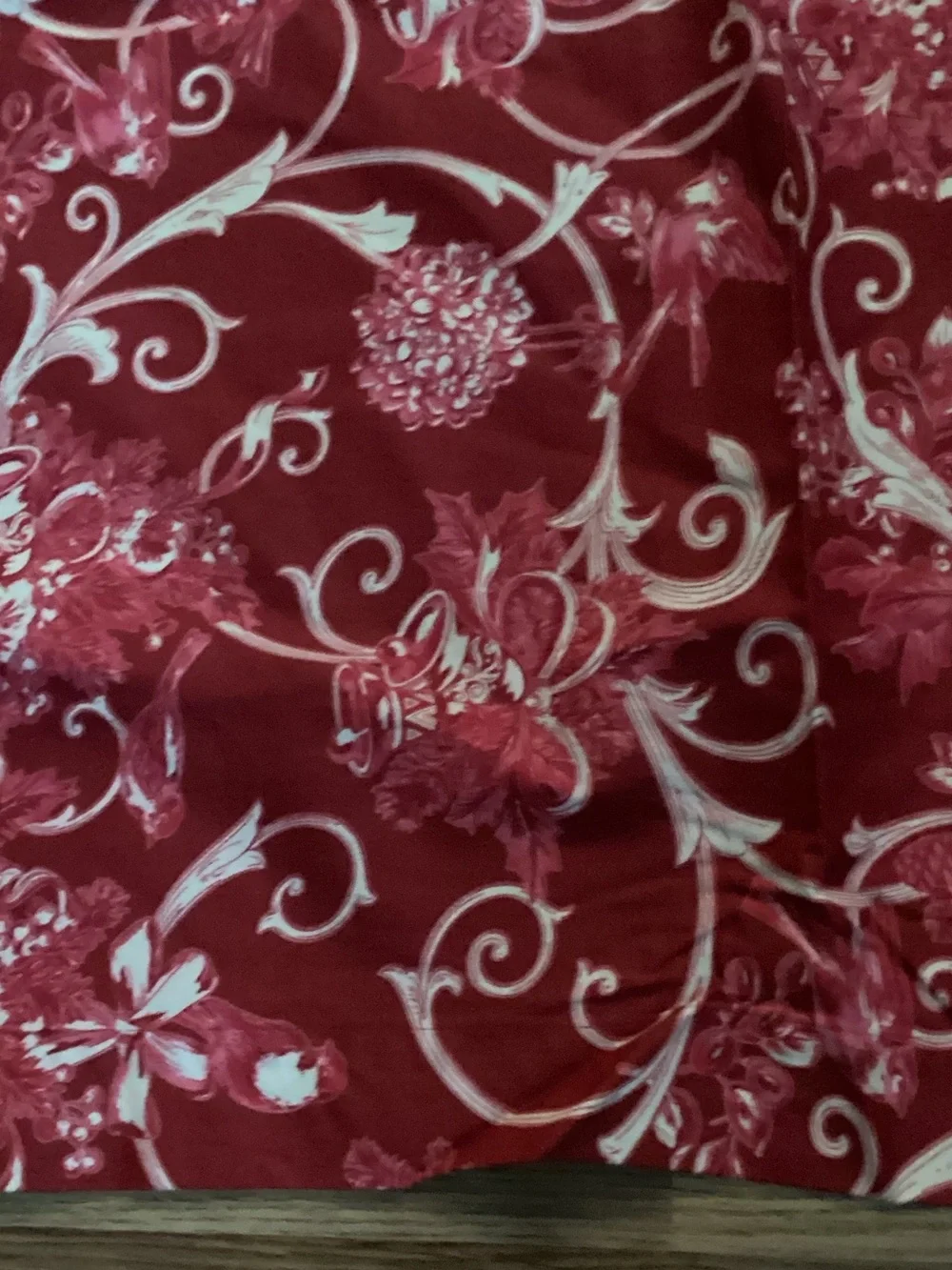 70x70” Zina Vasi Classic Red Floral Tablecloth
