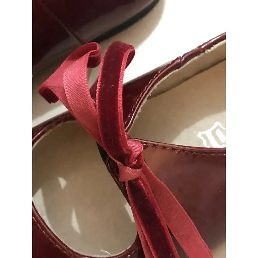 Venettini Girl’s Patent Leather Burgundy Mary Janes Toddler Shoes 24 EU