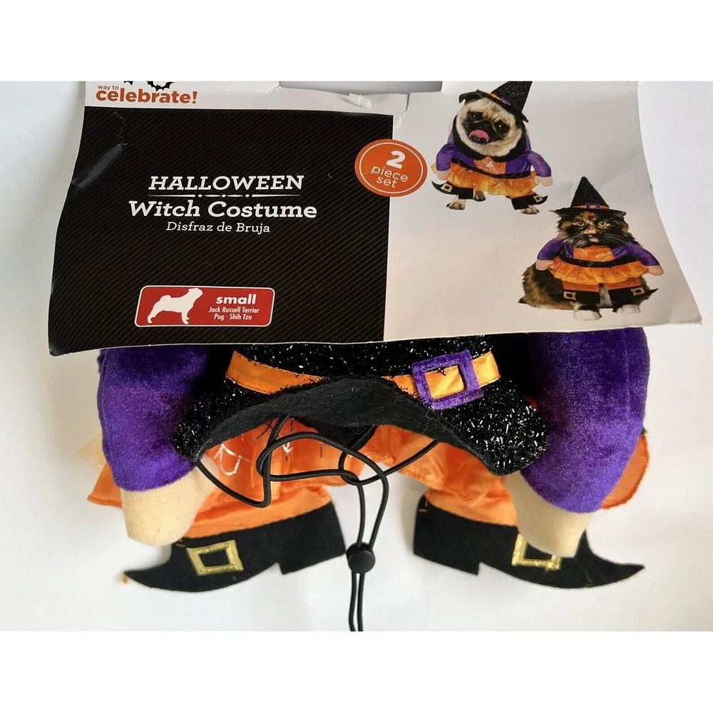 Way To Celebrate Halloween Witch Costume Small Teal Dog Harness Lot