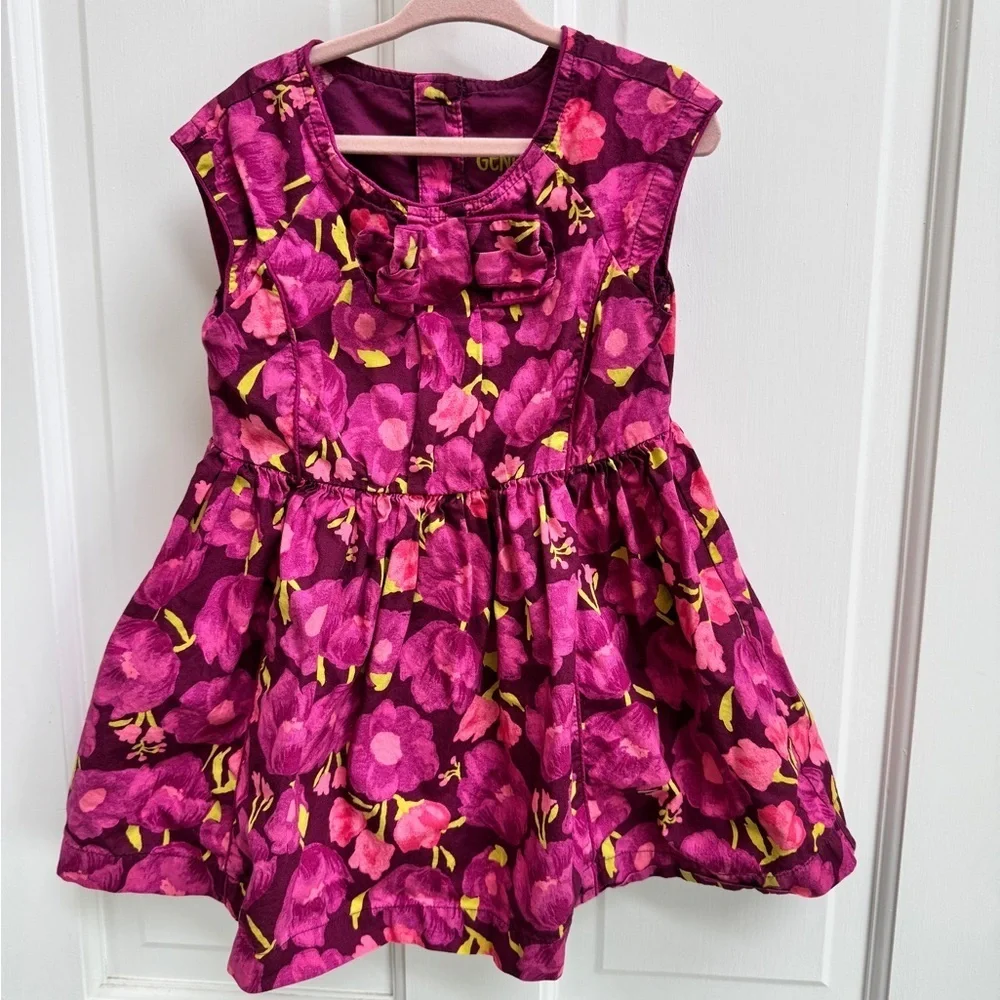 Genuine Kids OshKosh B'gosh 4T Girls Pink Floral Short Sleeve Dress