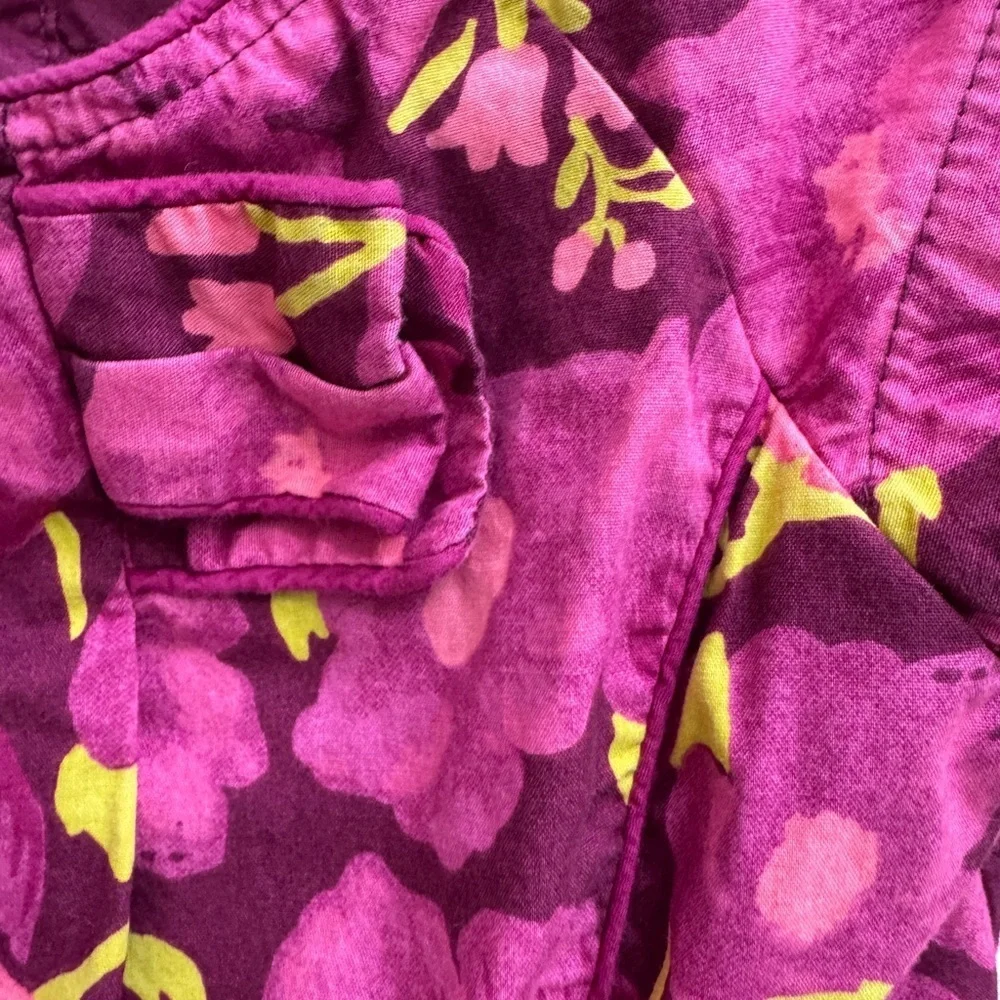 Genuine Kids OshKosh B'gosh 4T Girls Pink Floral Short Sleeve Dress
