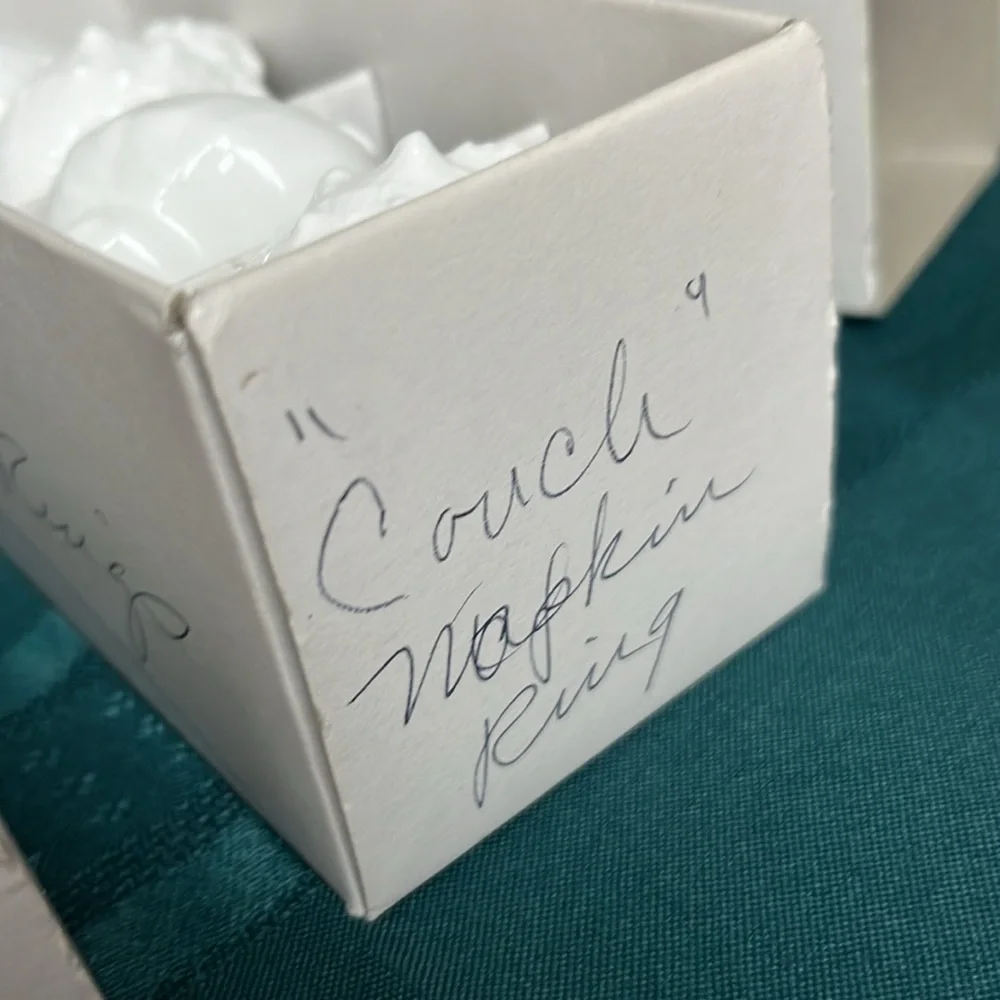 Vintage Shell Napkin Rings Seashells Acrylic Lucite Bone‎ China Conch Set 8