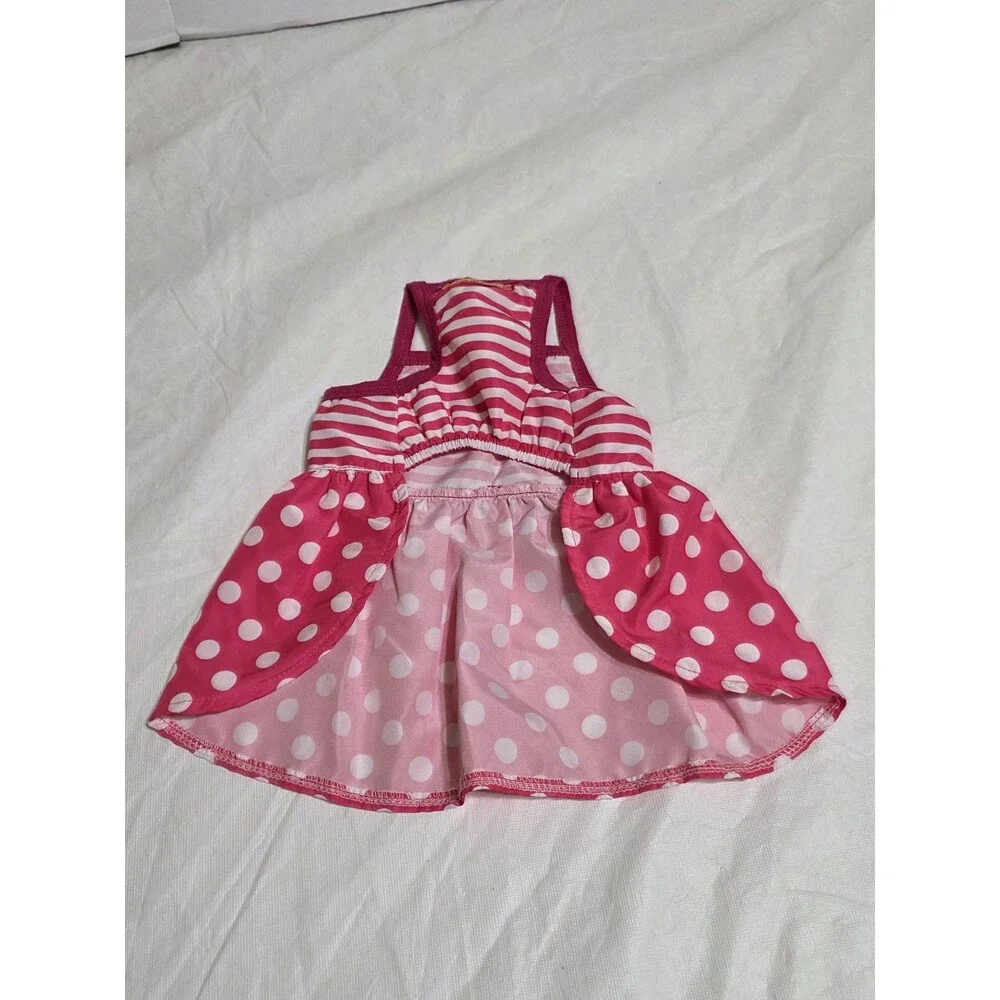 Simply Dog Pink & White Stripes & Polka Dot Dog Dress Size Small