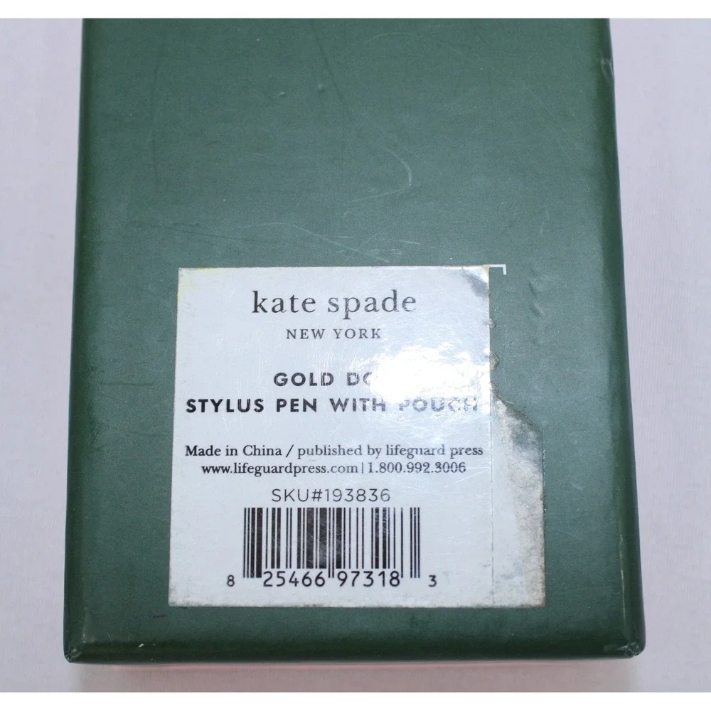 Kate Spade New York Gold Dot Stylus Pen with Pouch White Gold Polka Dot 193836