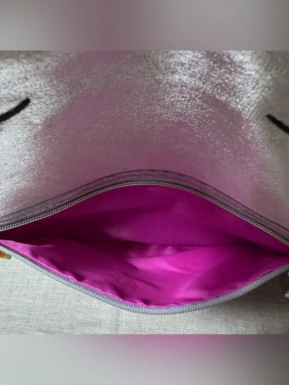 Silver Unicorn Sequin Kids Backpack with Rainbow Accents