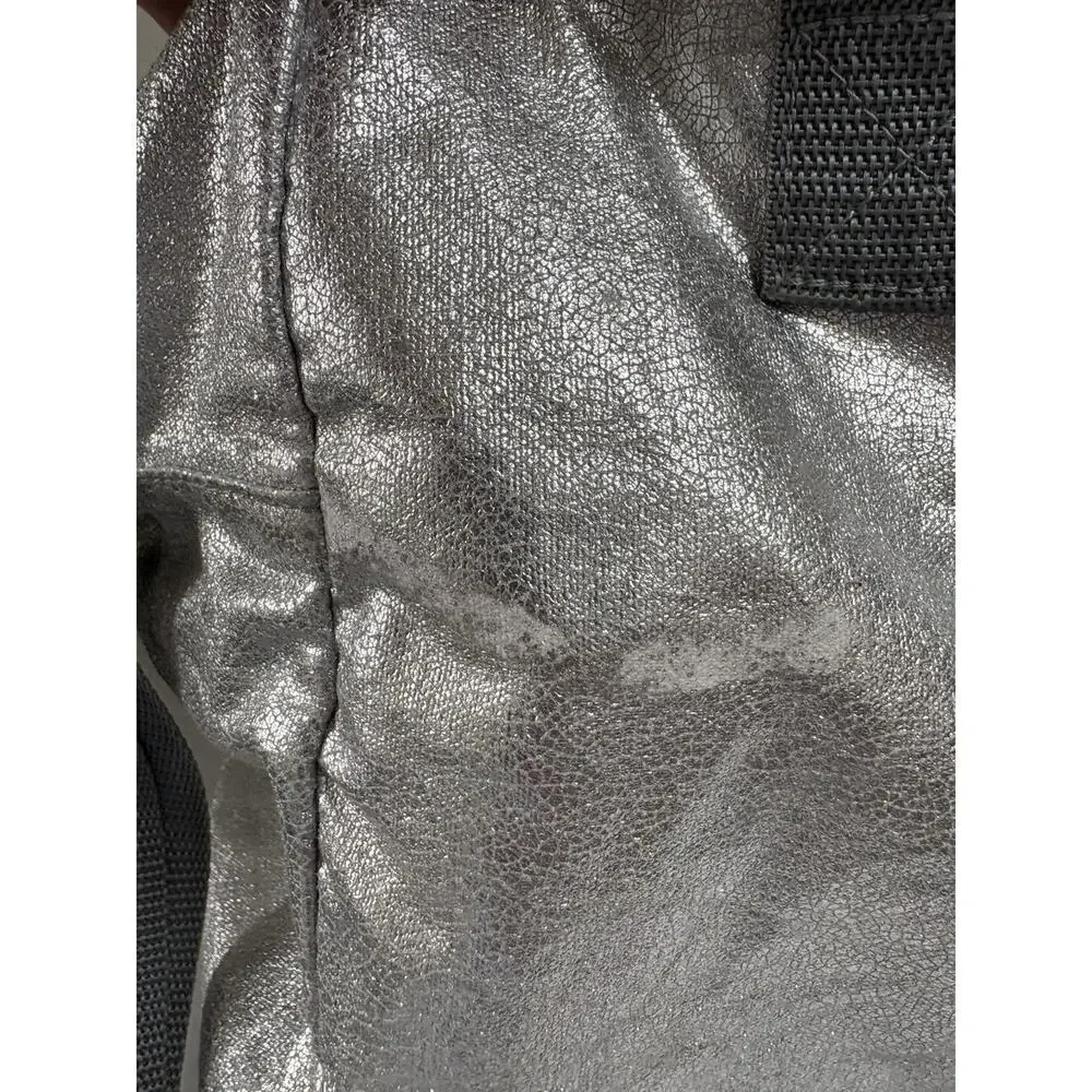 Justice Silver Metallic Duffel Bag Live Justice Heart Logo‎ Tween Gym Dance