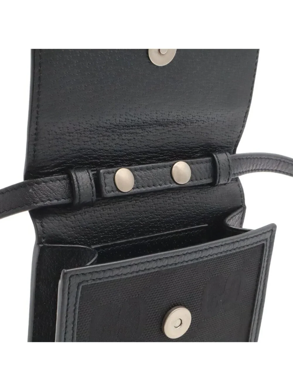 Gucci Off the Grid Pochette Mini Shoulder Bag Nylon Canvas Black
