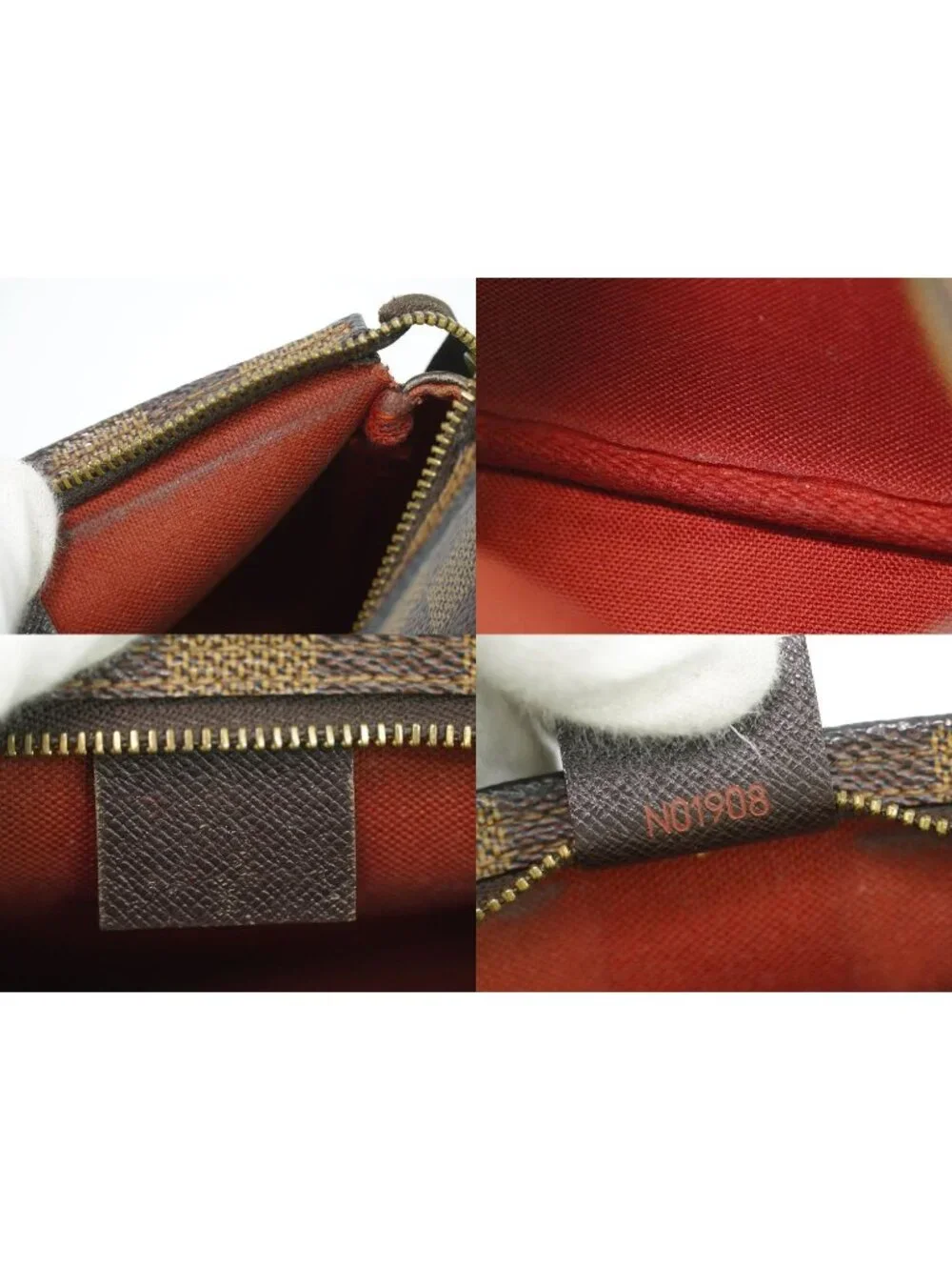 Louis Vuitton LV Trousse Makeup Damier Ebene Pouch Handbag Brown