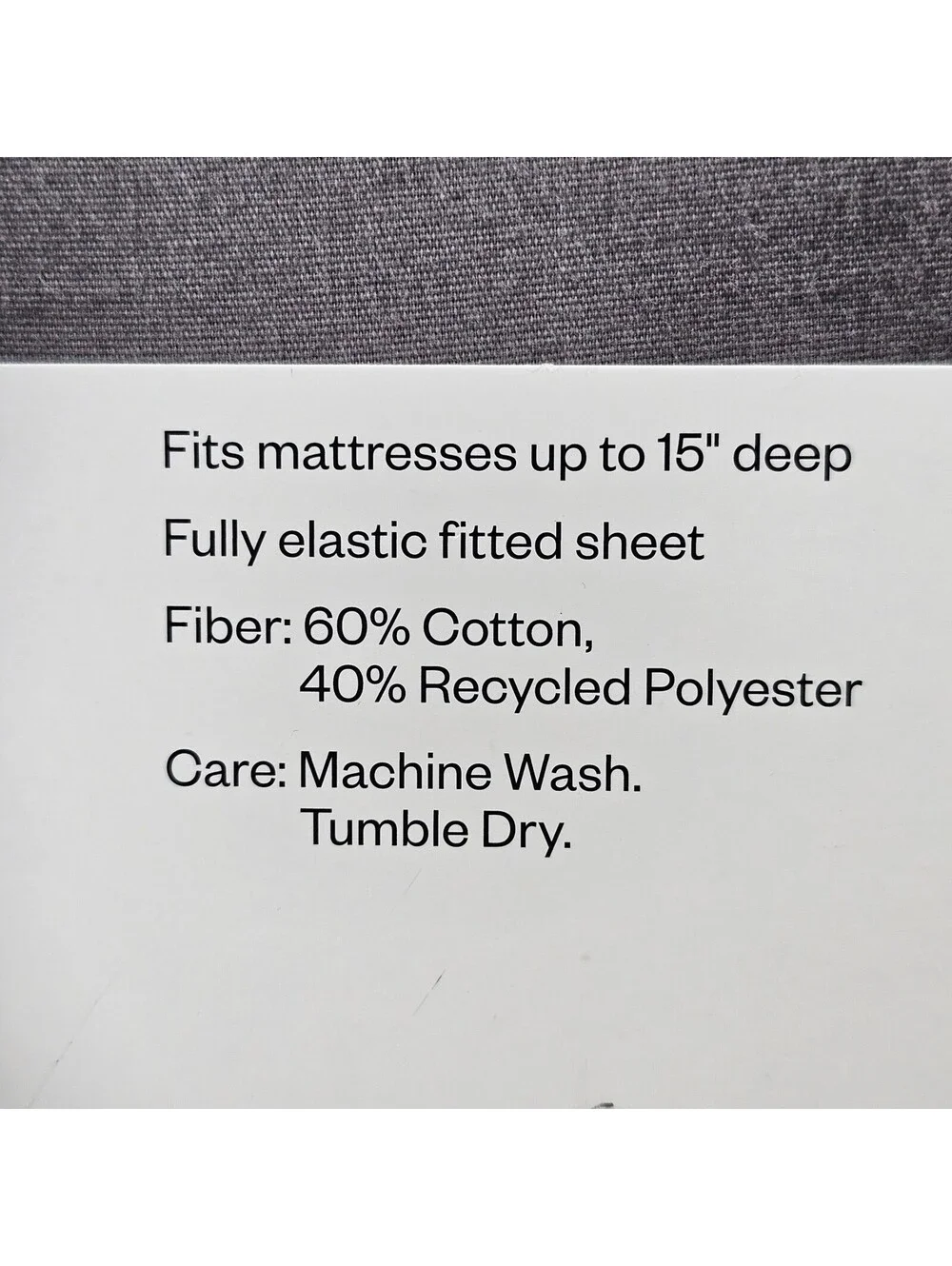 Room Essentials Full Easy-Care Sheet Set Gray 4pc Wrinkle Resistant Cotton Blend