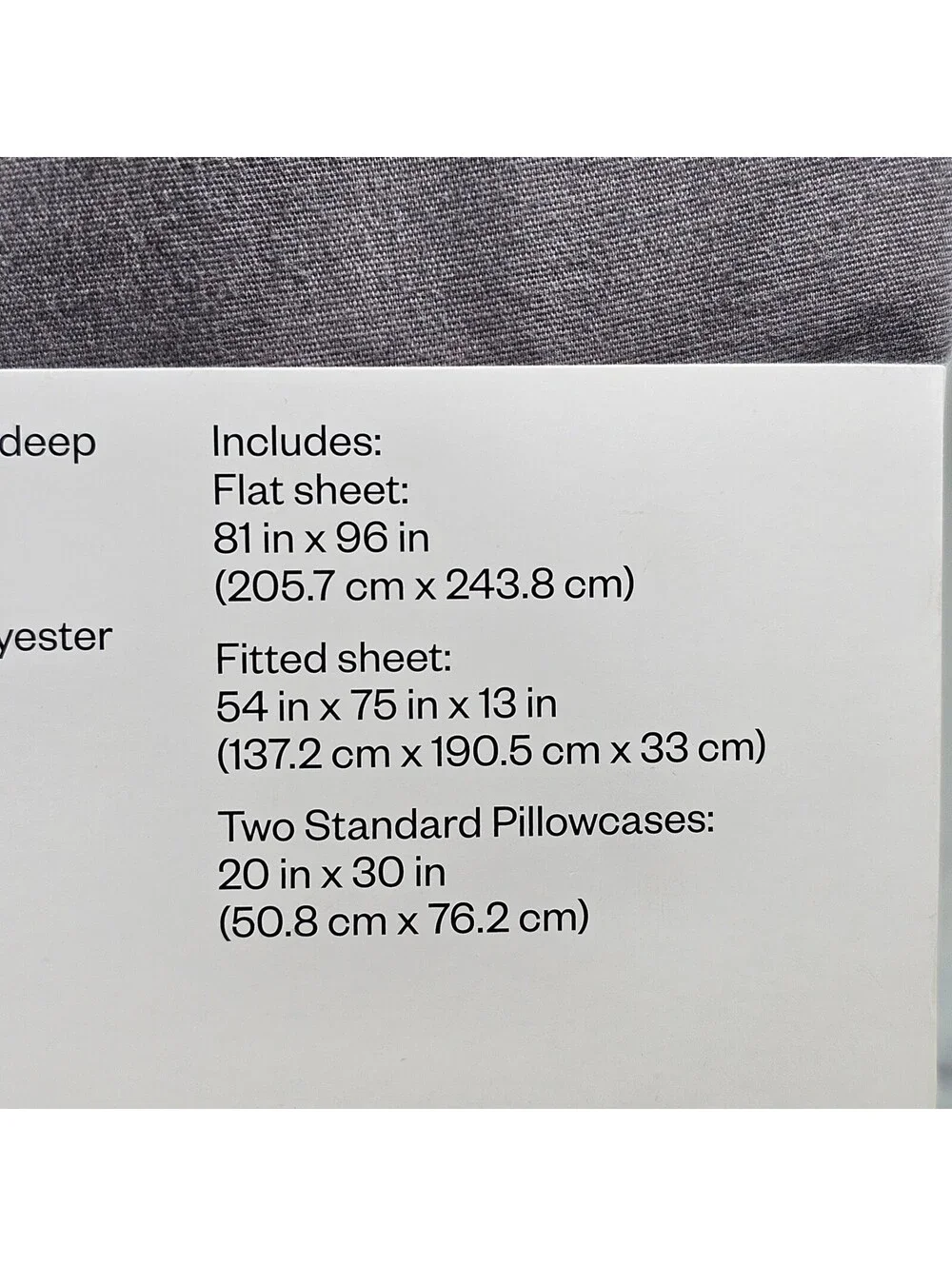 Room Essentials Full Easy-Care Sheet Set Gray 4pc Wrinkle Resistant Cotton Blend