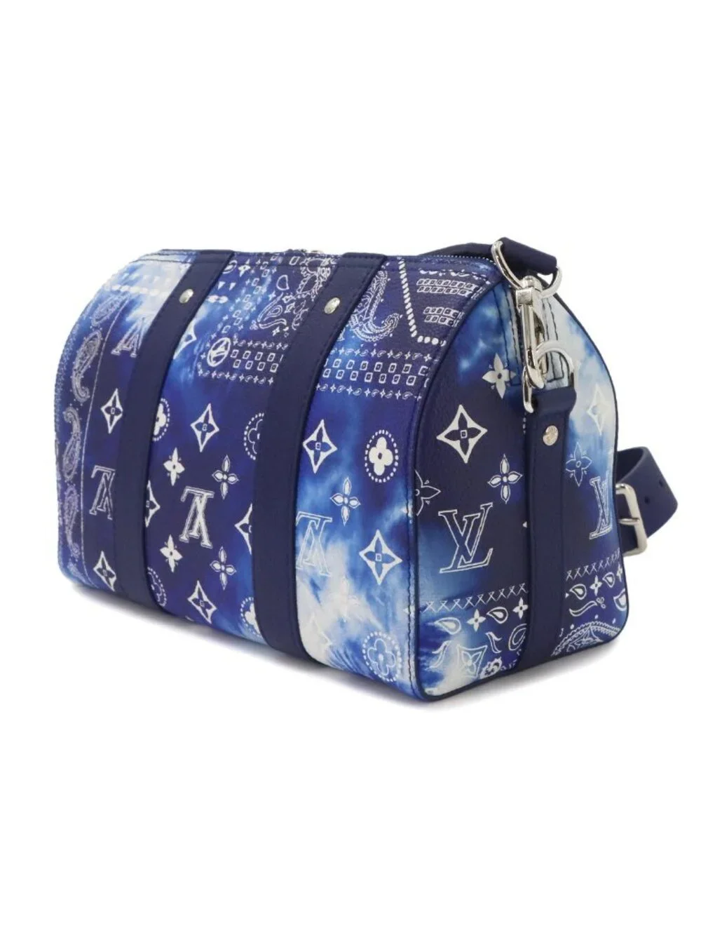 Louis Vuitton Monogram Bandana City Keepall Shoulder Bag Blue White