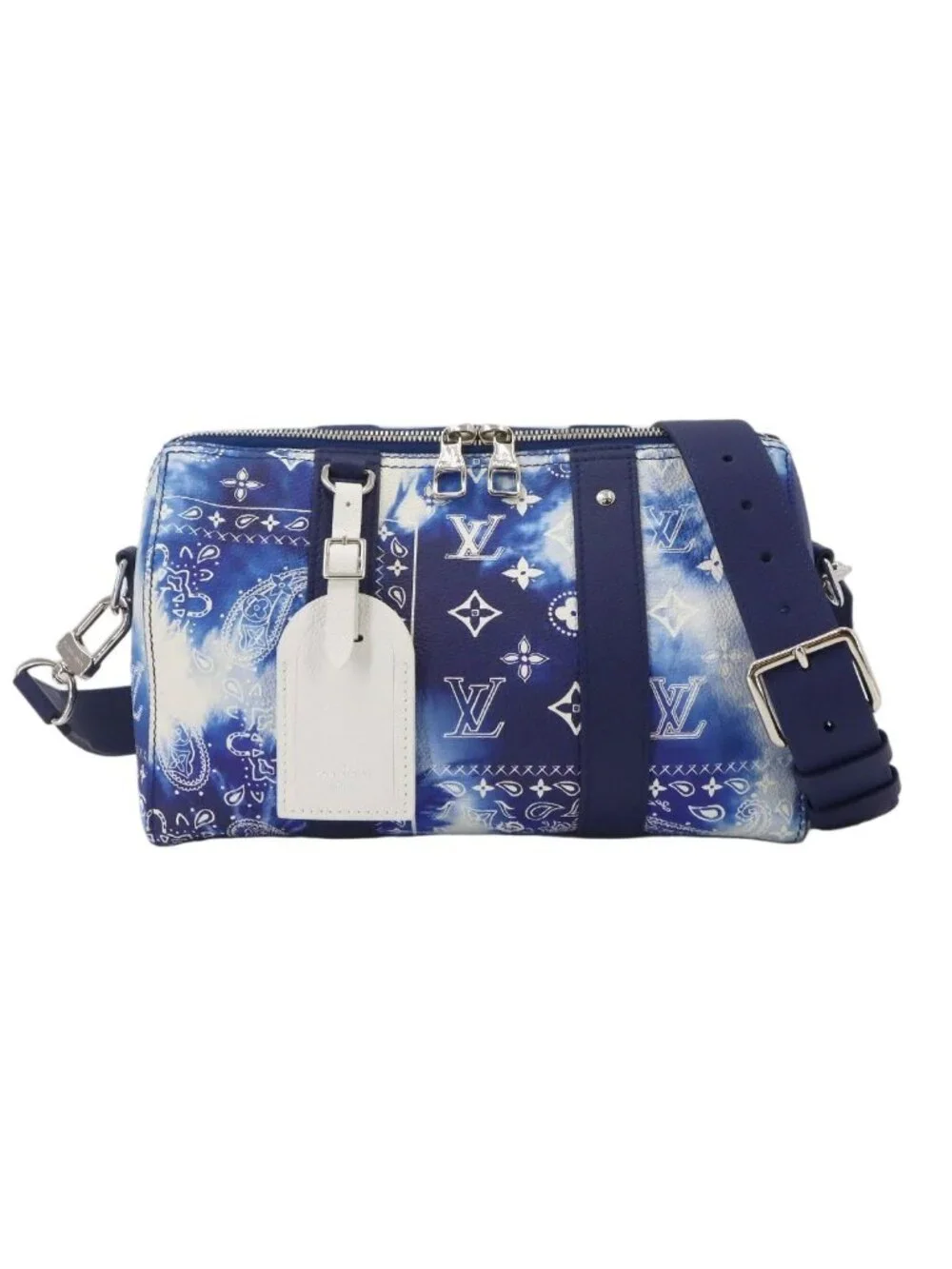 Louis Vuitton Monogram Bandana City Keepall Shoulder Bag Blue White