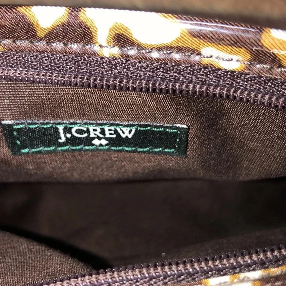 J Crew Factory silk leopard print small travel bag