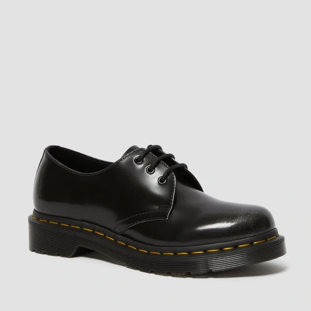 DR. MARTEN 1461 Black Leather Lace Up Derby Oxford Shoes