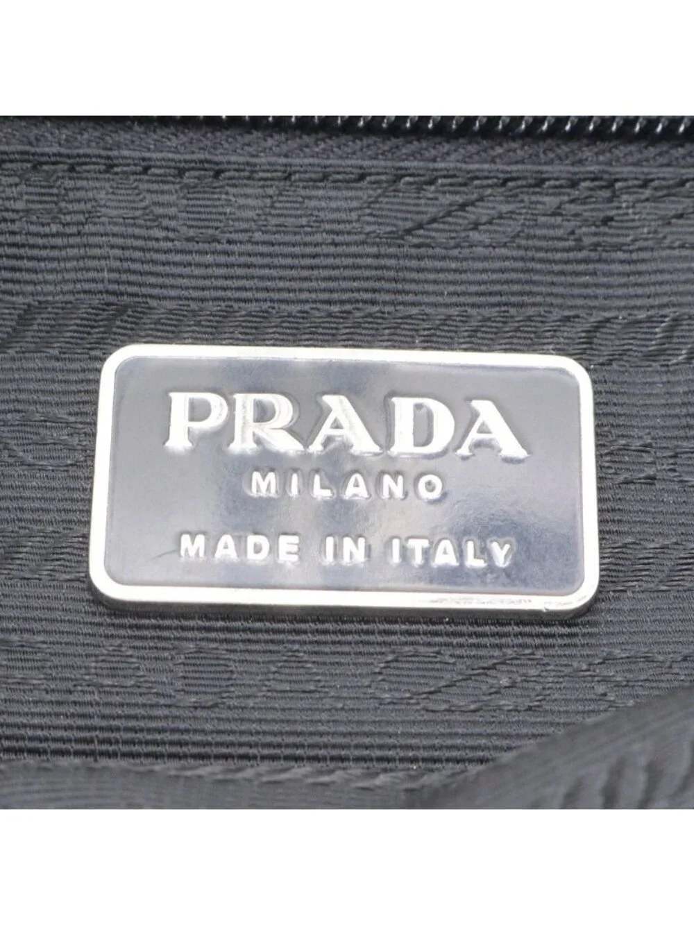 Prada White Tessuto Nylon Triangle Logo Leather Shoulder Bag Crossbody Business
