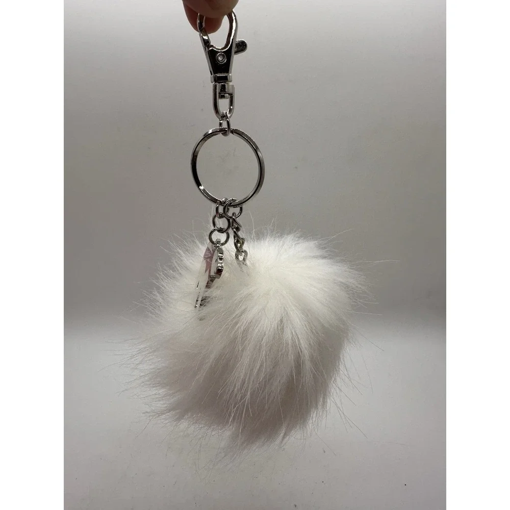 Coca-Cola Polar Bear Pom Pom‎ Keychain Faux Fur Bag Charm Clip