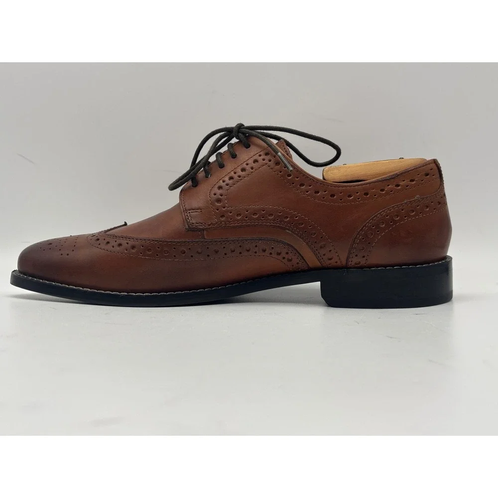 Nunn Bush Men's 9M Brown Leather Wingtip Brogue Comfort Gel Oxford Dress Shoes