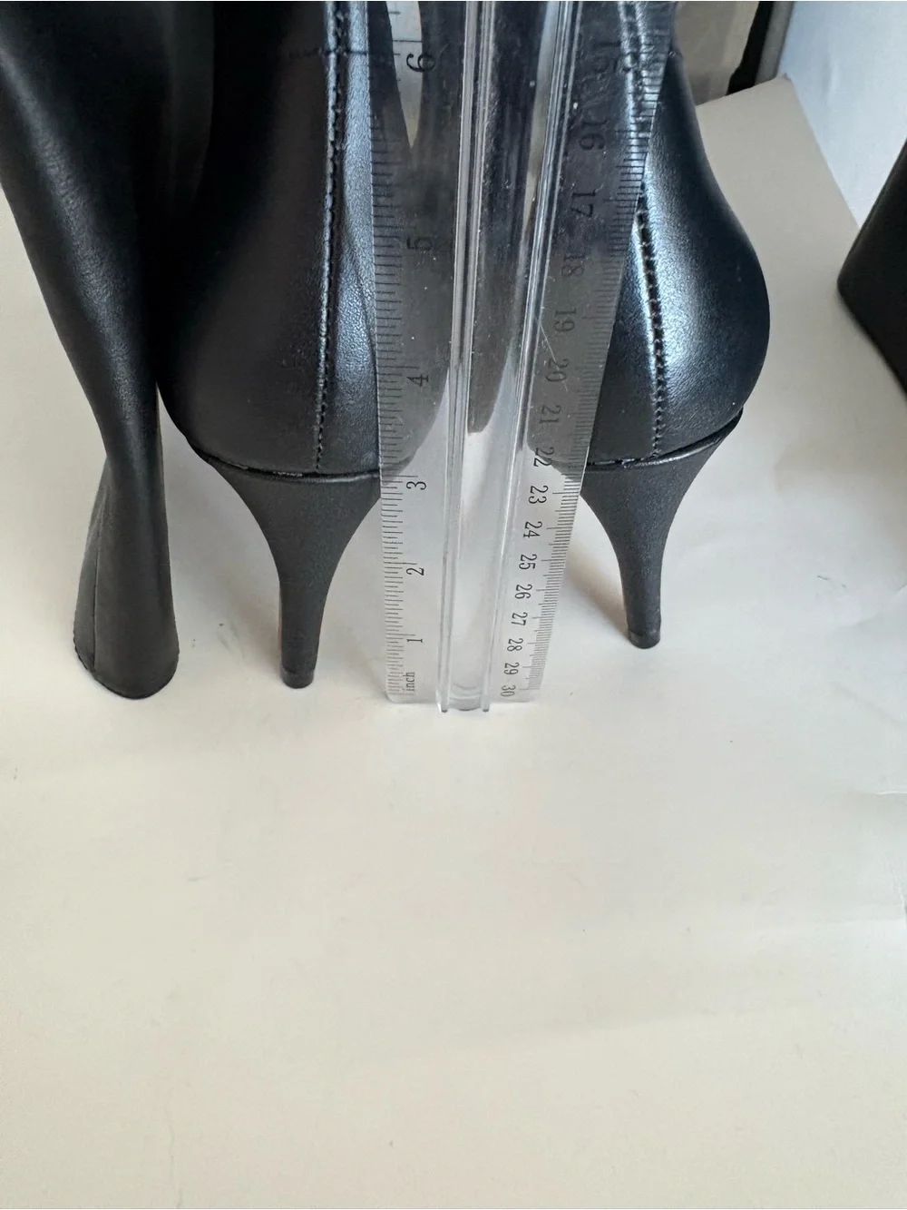 Charles David Piano Black Over-the-Knee Leather point toe Stiletto Boots 9