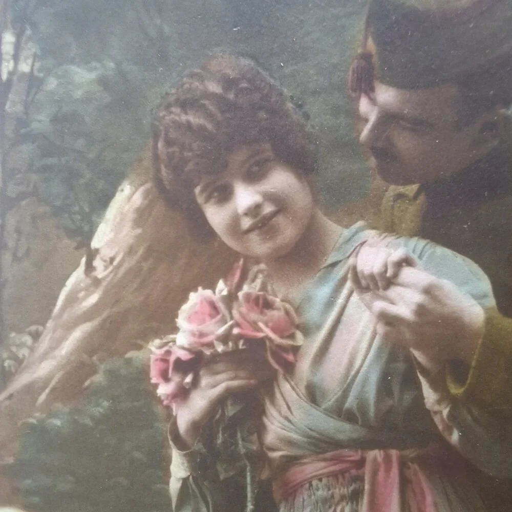 French Romantic Soldier Postcard early 1900s