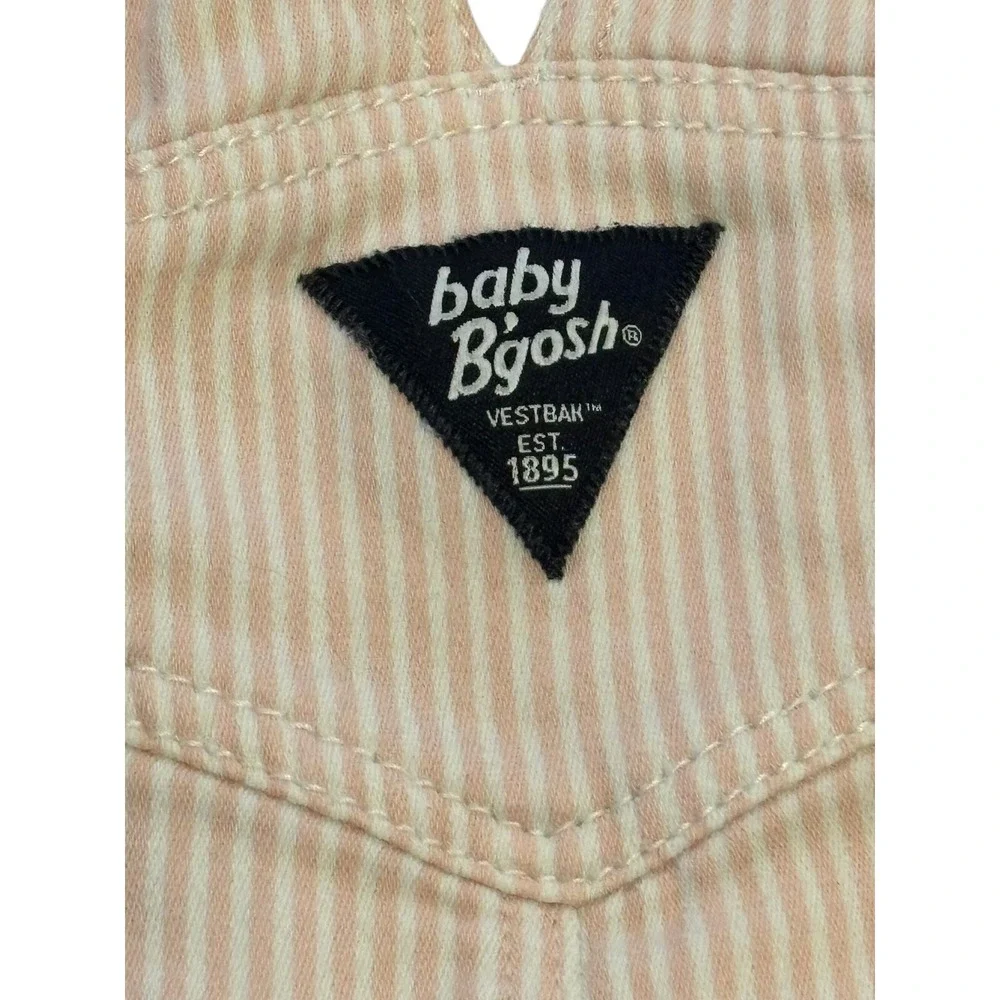 Vintage Oshkosh Pink Pinstriped Overalls Girls‎ Size 24 Months EUC